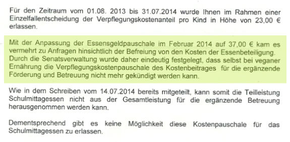 Ablehnungs-Bescheid vom Bezirksamt