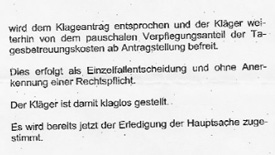 Ziemlich kurzes Urteil